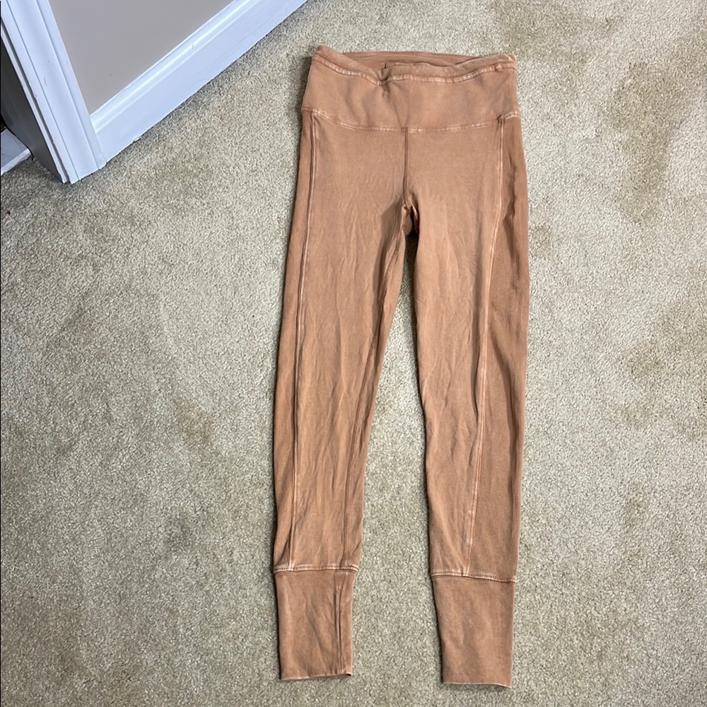 NWOT Free People Movement High Rise Rust Ribbed Leggings Size XS